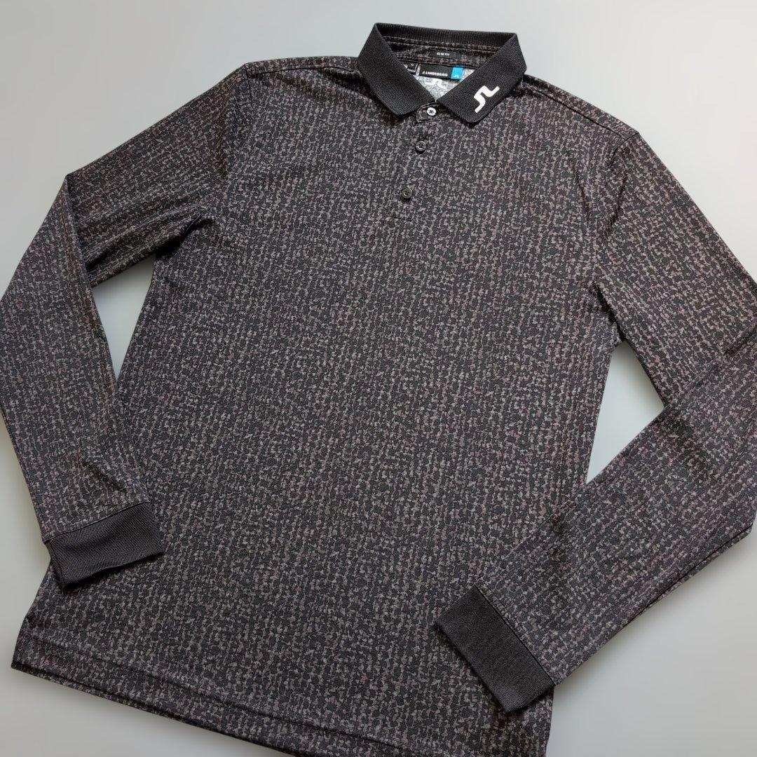 【極美品】ジェイリンドバーグゴルフ　デジタル迷彩柄　ポロシャツ長袖　刺繍ロゴ　M