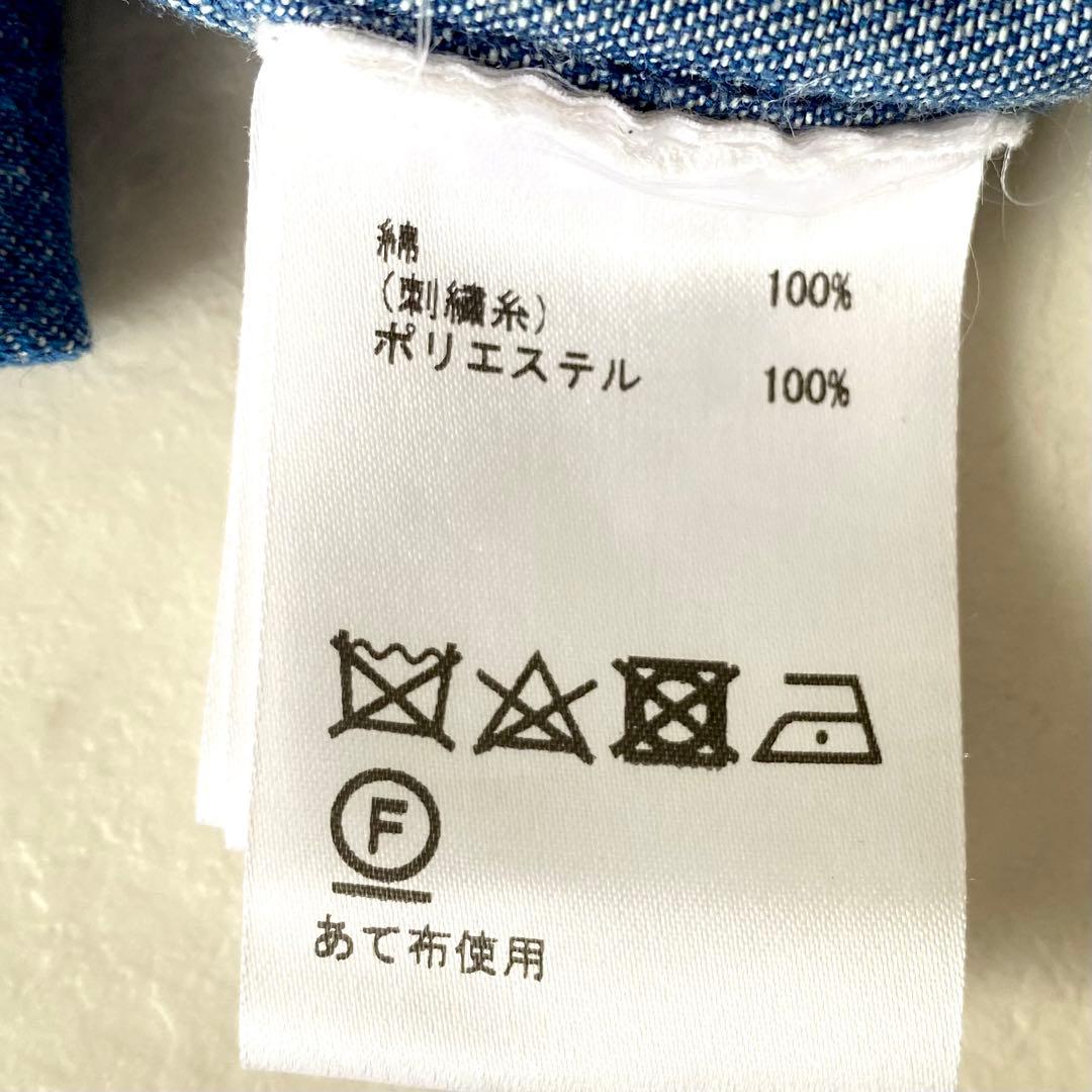 極美品☆グレースクラス デニム刺繍ワンピース ボリューム袖 七分丈 ゆったり