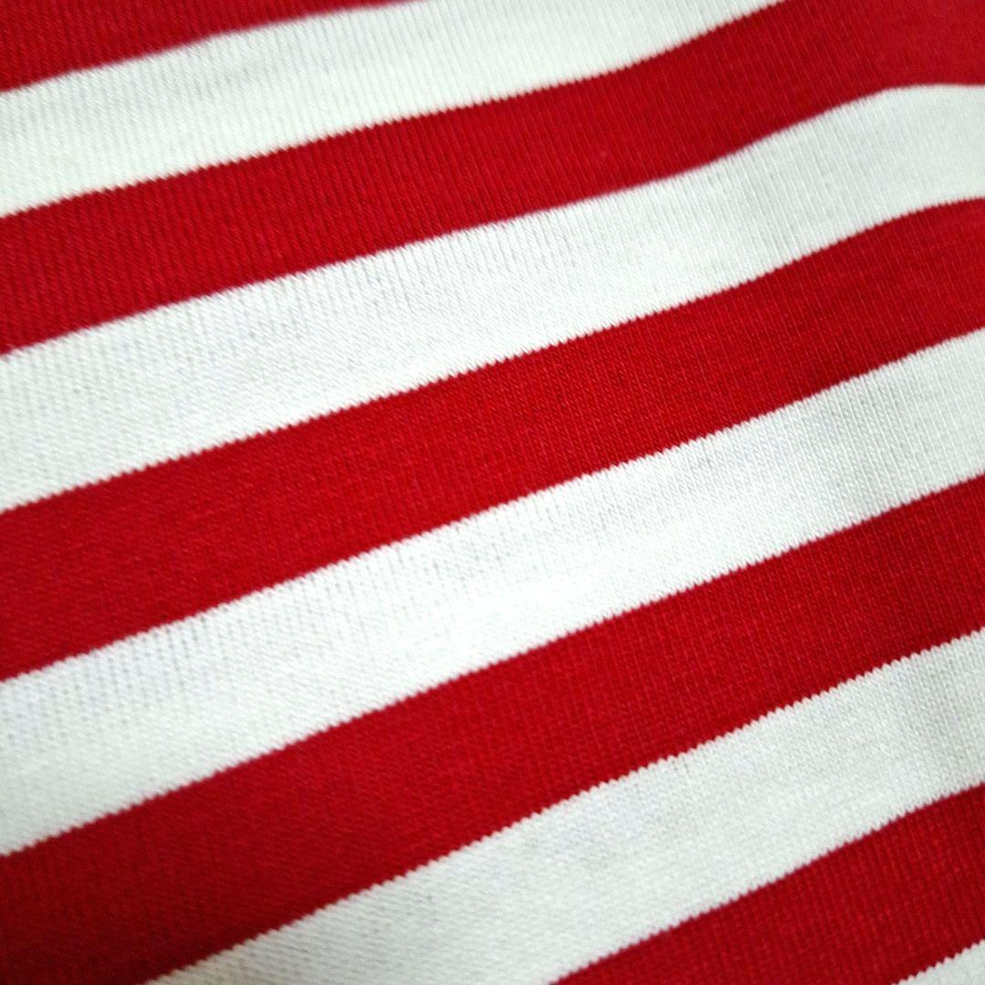 アニエスベー　ボーダーシャツ　カットソー長袖L(3)レッド