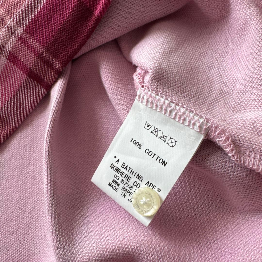 新品 A BATHING APE 半袖ポロシャツ ピンク