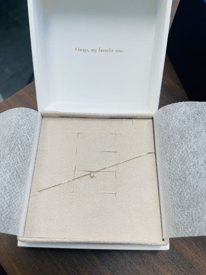 ete シンプルピンクゴールドネックレス