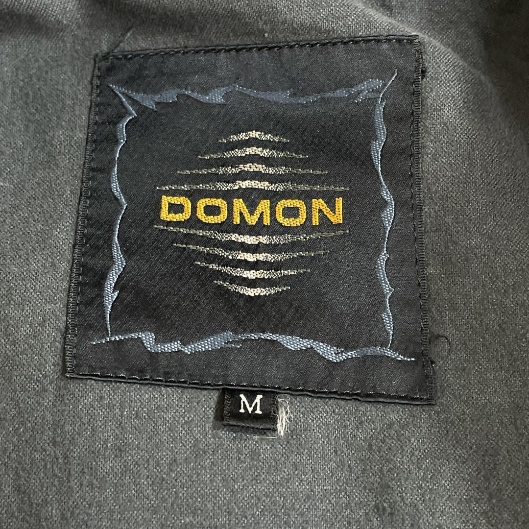 DOMON ドモン スタジャン ブラック 黒 袖レザー デカロゴ M