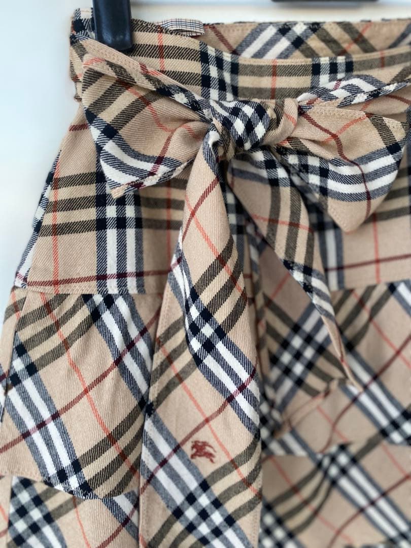 バーバリーブルーレーベル チェック柄リボンスカート36