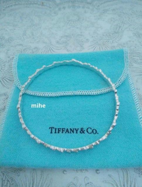 磨き済み ヴィンテージ ティファニー モダン ハート バングル シルバー