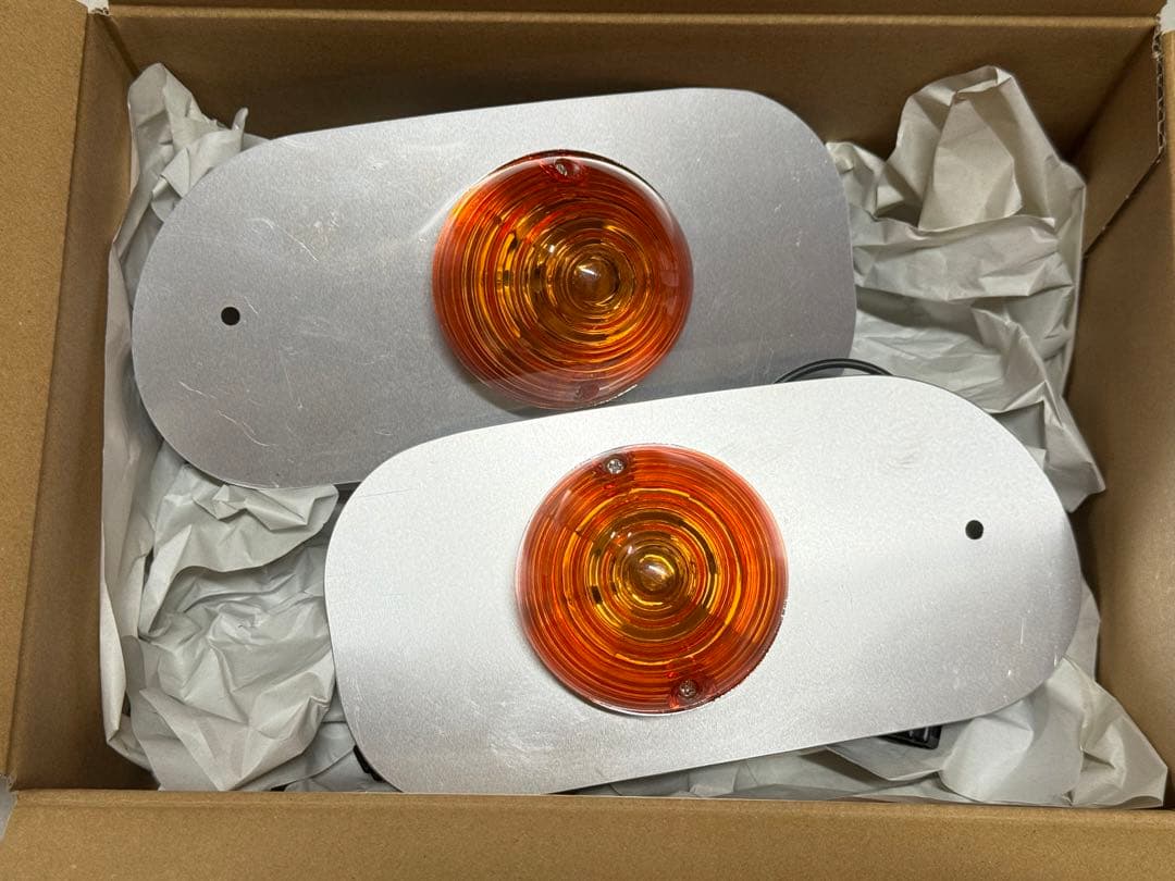 ミラジーノ 砲弾型 フロントウィンカー 土台プレート付 (左右セット)