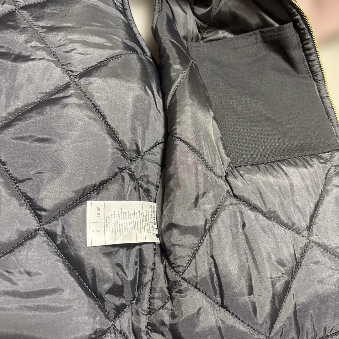 カーハート CARHARTT ダックベスト キルティング ブラック Lサイズ