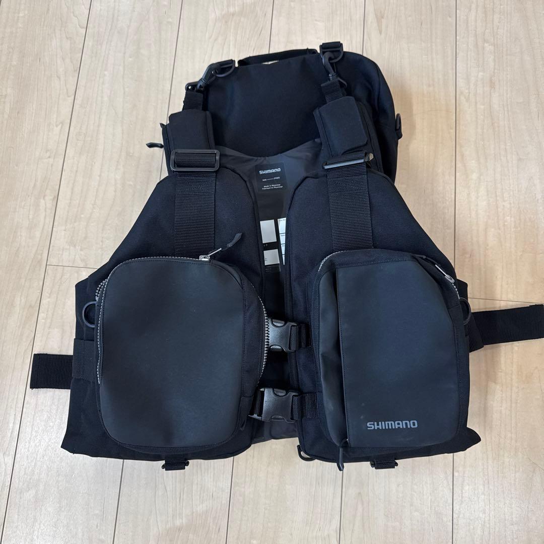 SHIMANO フィッシングベスト ブラック VF036V