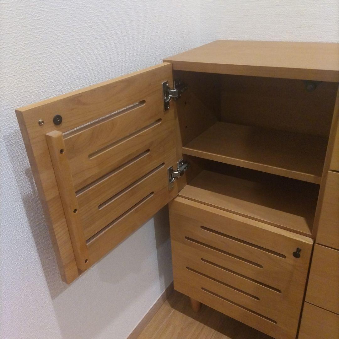 【大川家具】【日本製】天然木　リビングボード　キャビネット