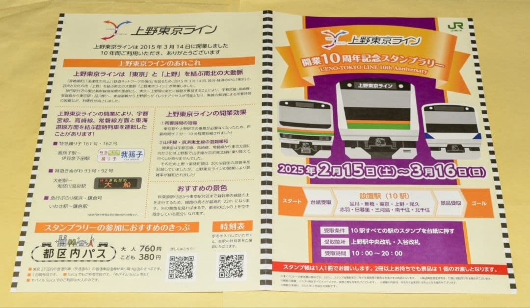 上野東京ライン開業10周年記念スタンプラリー　【全５種類フルコンプリートセット】