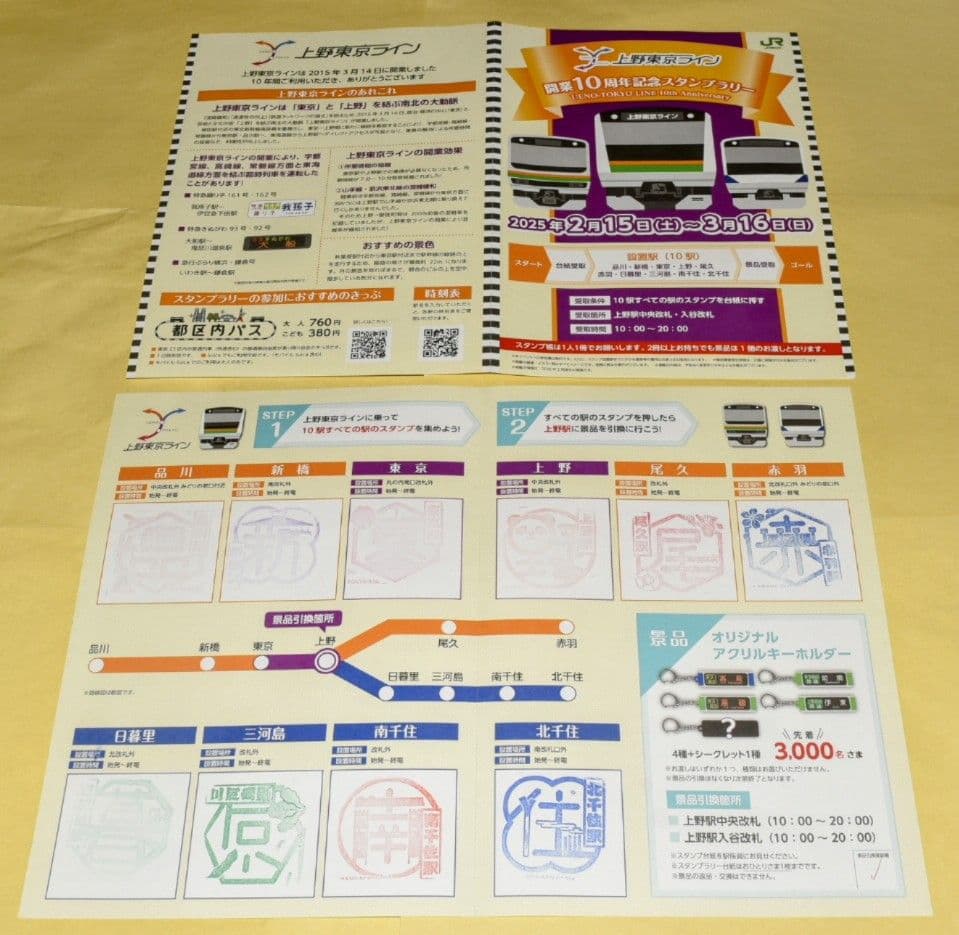 上野東京ライン開業10周年記念スタンプラリー　【全５種類フルコンプリートセット】
