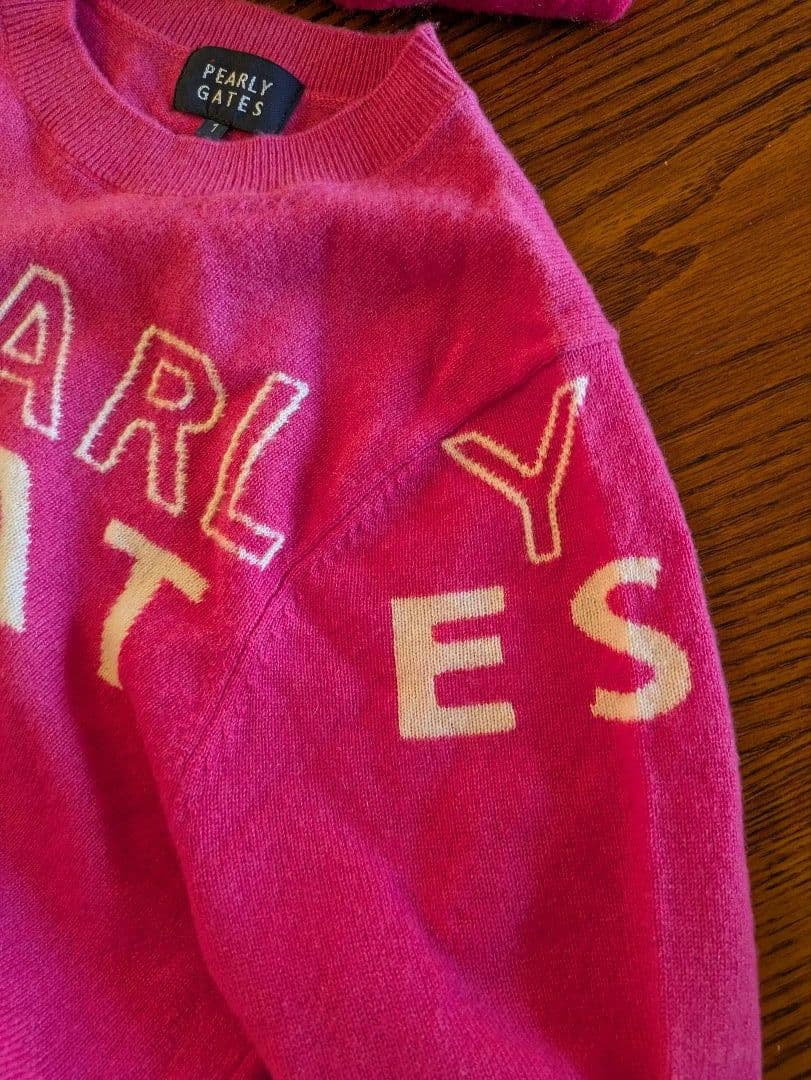 PEARLY GATES ピンク カシミヤニットセーターsizeМ