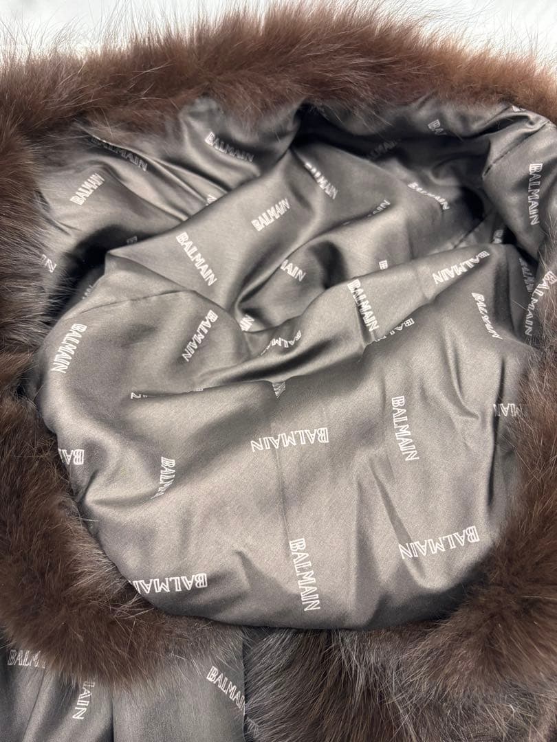 BALMAIN バルマン　カシミヤ　ケープコート　ポンチョ　シルク　マント