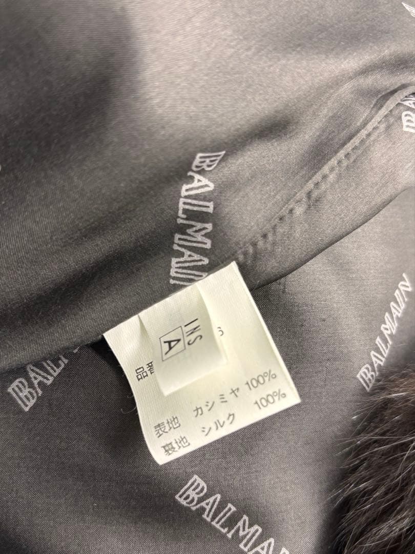 BALMAIN バルマン　カシミヤ　ケープコート　ポンチョ　シルク　マント