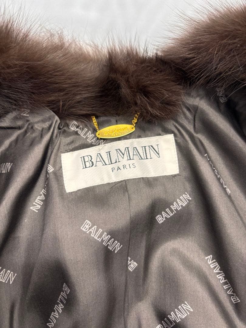BALMAIN バルマン　カシミヤ　ケープコート　ポンチョ　シルク　マント
