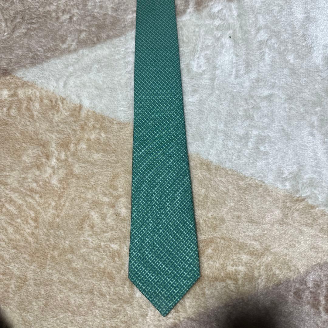緑色 ダイヤモンドパターン ネクタイ