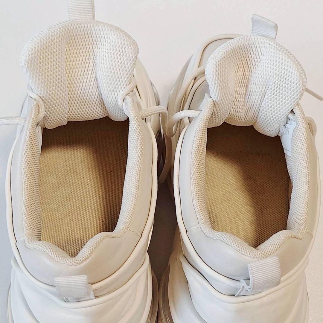 B2057【美品】SLYエアプラットフォームスニーカー 厚底 レザー M 白