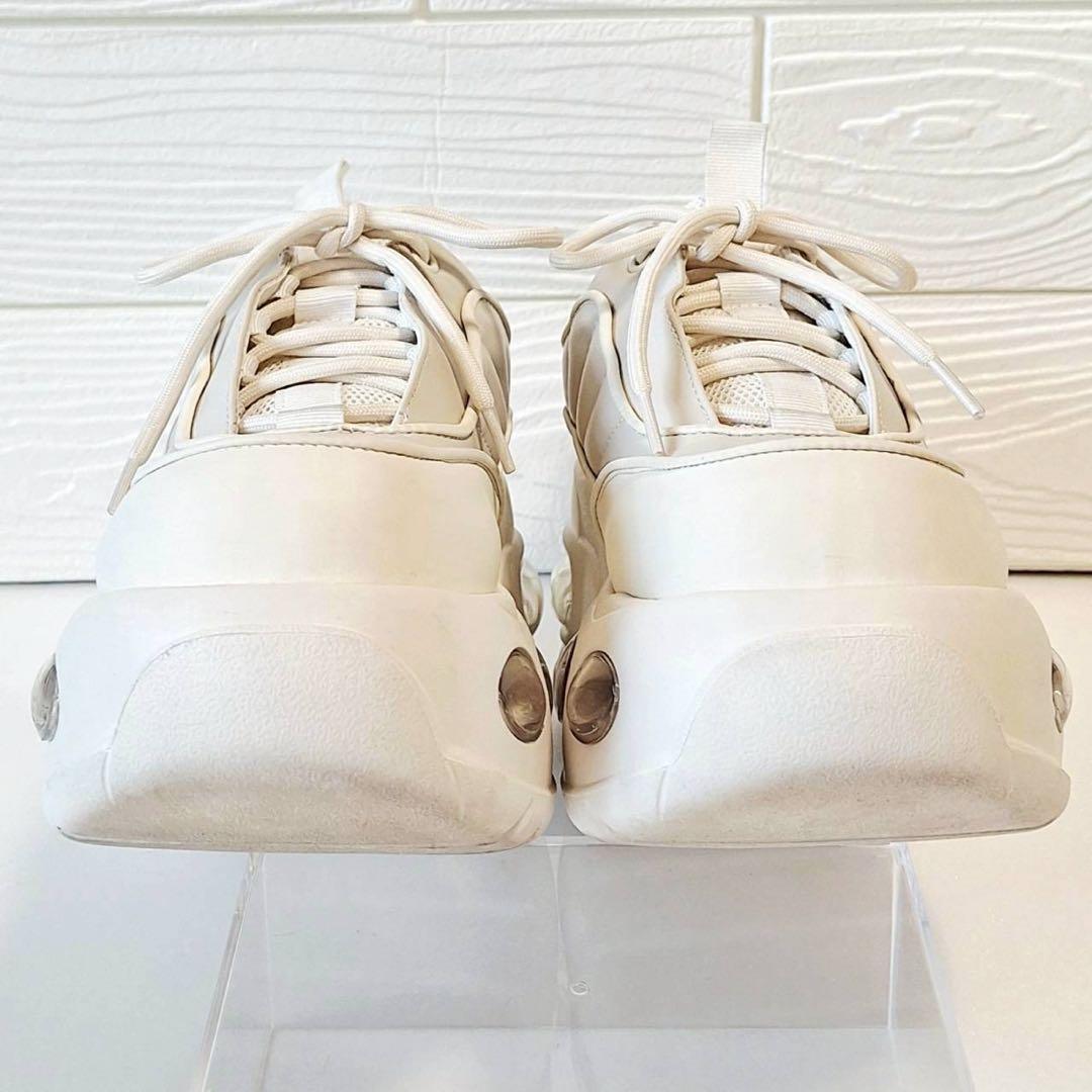 B2057【美品】SLYエアプラットフォームスニーカー 厚底 レザー M 白