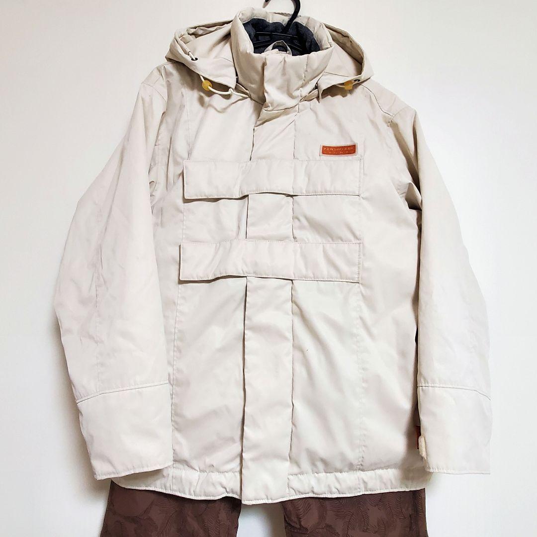 スノーボード スキーウェア上下セット ホワイト・ブラウン kensho abe