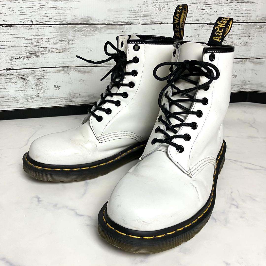 ドクターマーチン 8ホールブーツ 11822 ホワイトレザー UK8