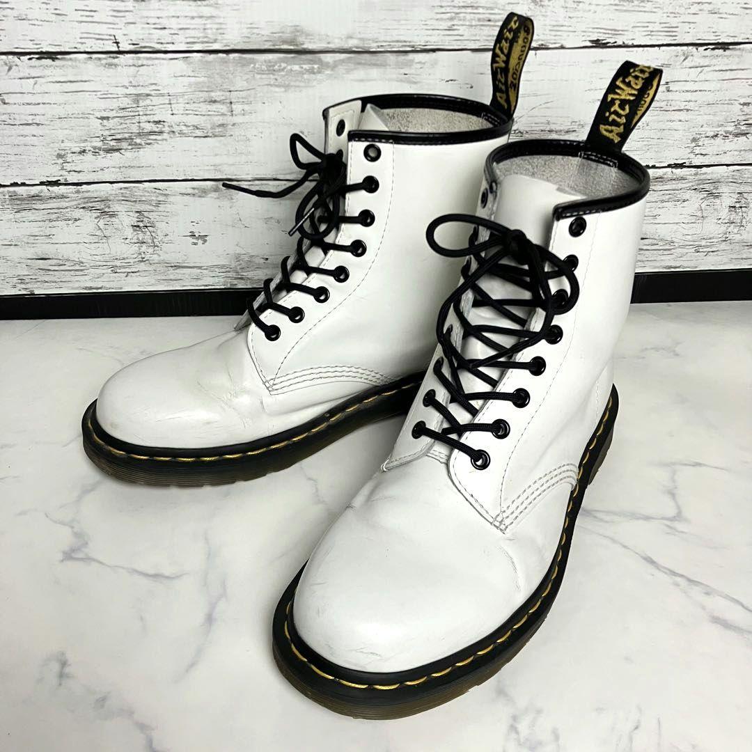 ドクターマーチン 8ホールブーツ 11822 ホワイトレザー UK8