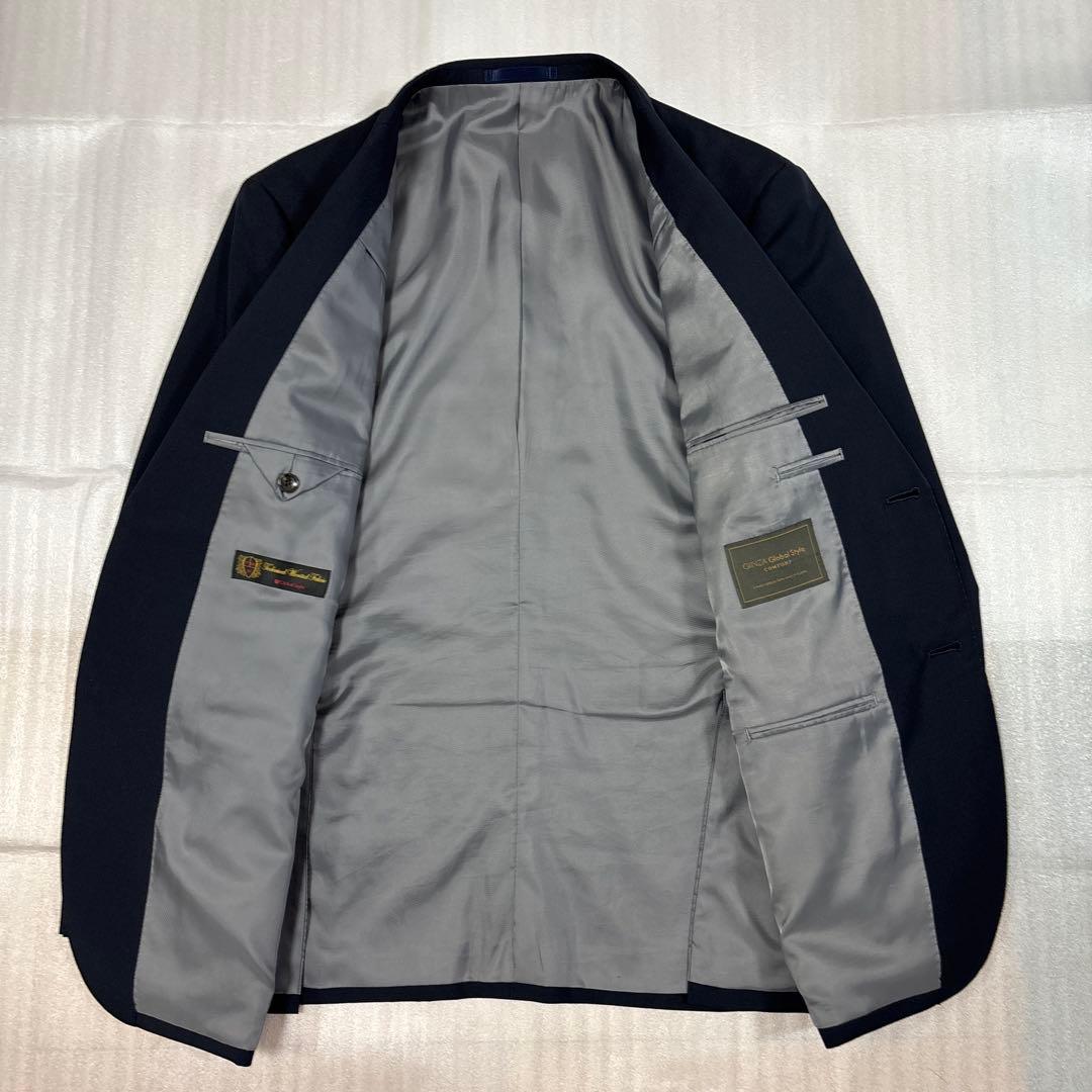 美品✨大きいサイズ 約BE7 ダークネイビー無地 オーダー セットアップスーツ