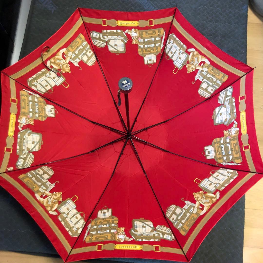 バーバリー　レディース折りたたみ傘　ベアー柄