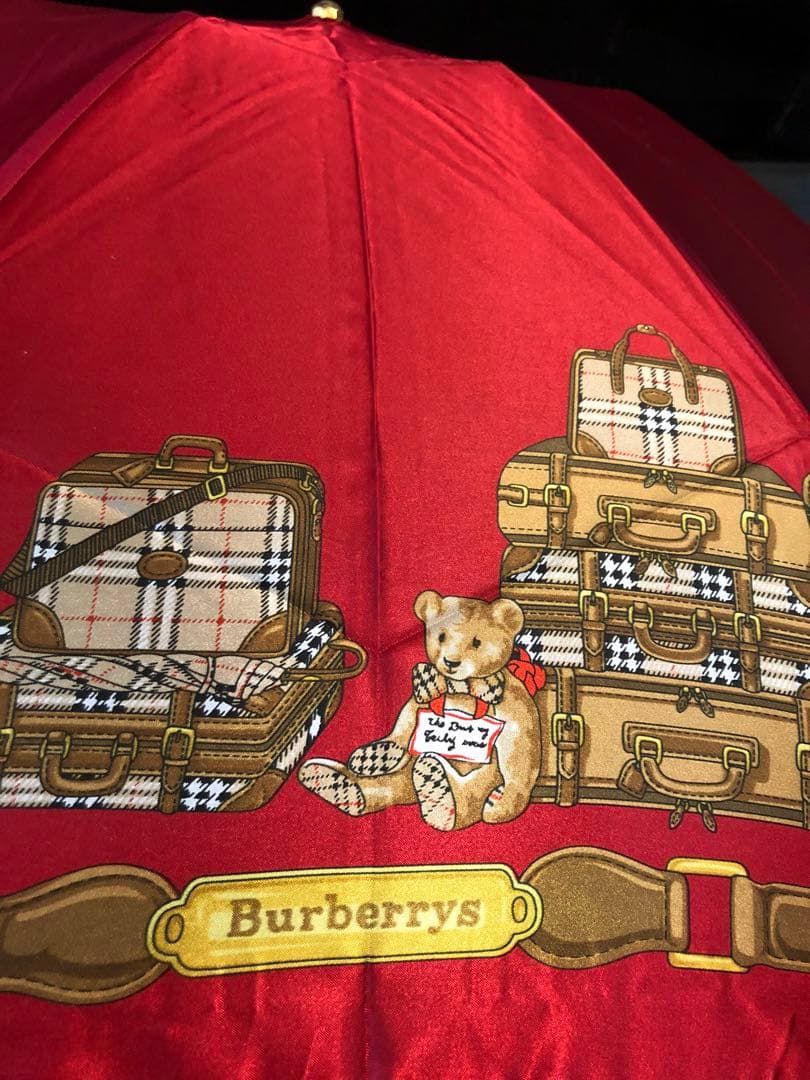 バーバリー　レディース折りたたみ傘　ベアー柄
