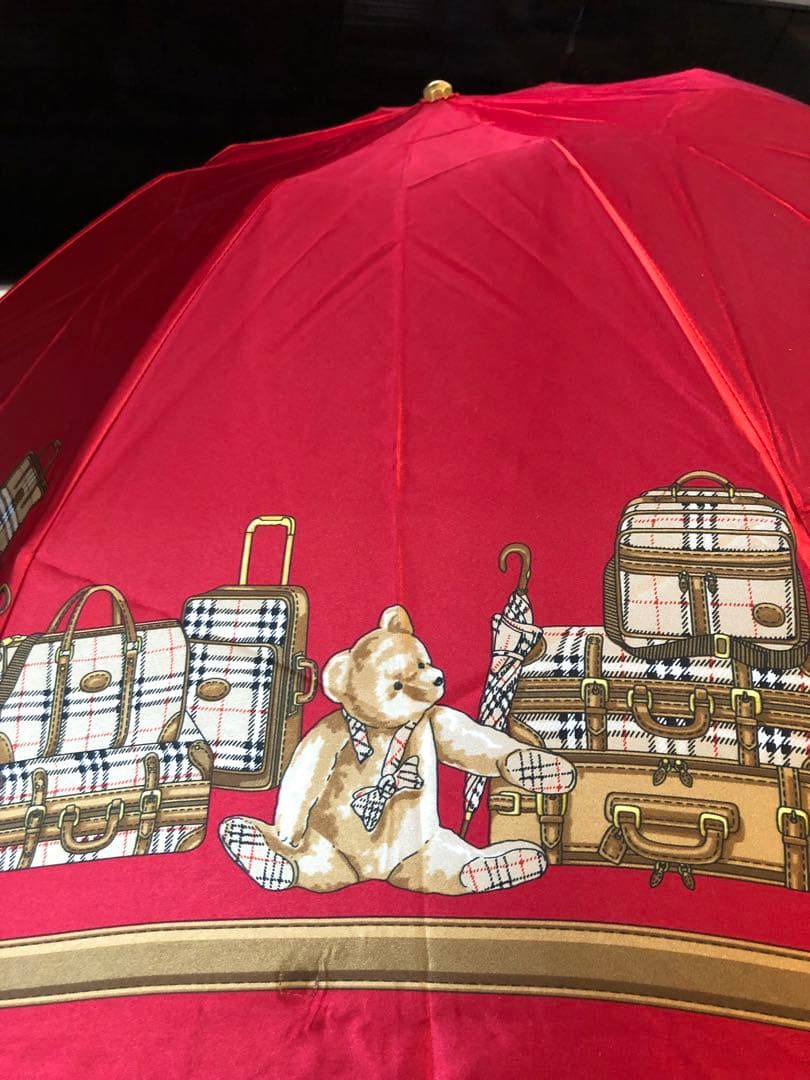 バーバリー　レディース折りたたみ傘　ベアー柄