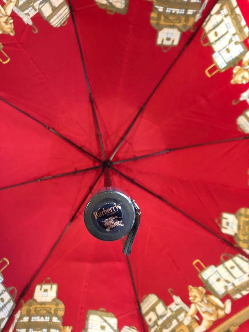 バーバリー　レディース折りたたみ傘　ベアー柄