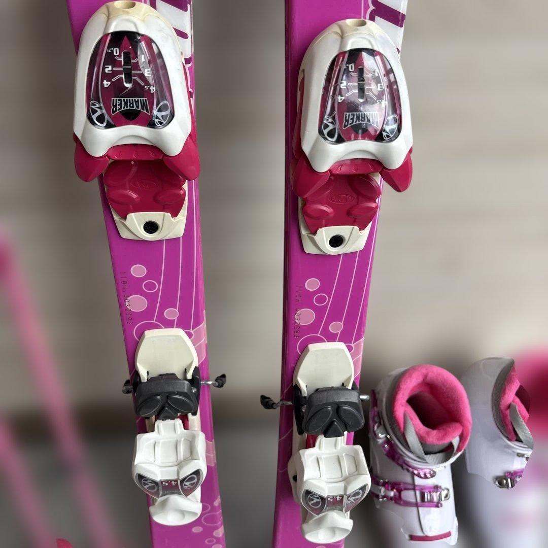 女の子　スキーセット　スキー板　110cm ピンク