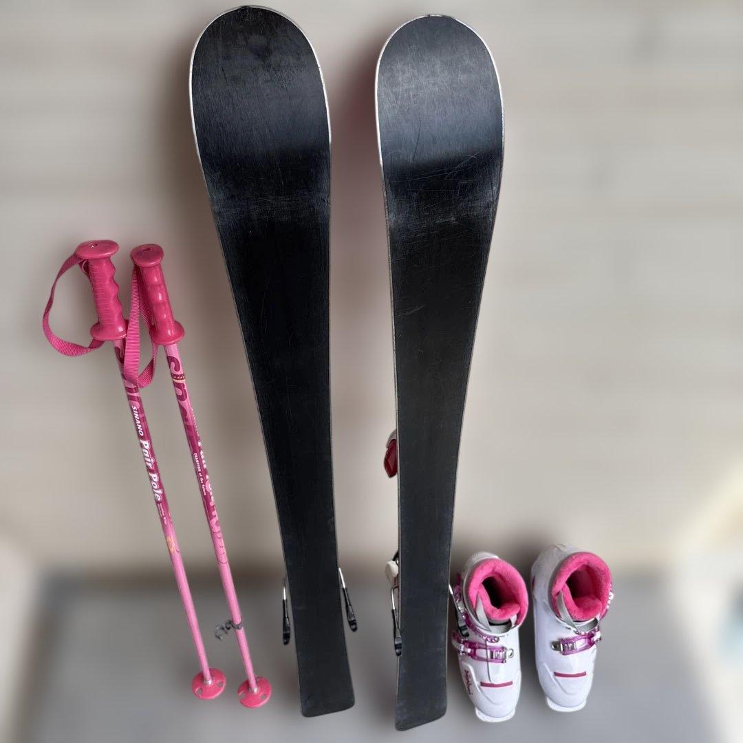 女の子　スキーセット　スキー板　110cm ピンク