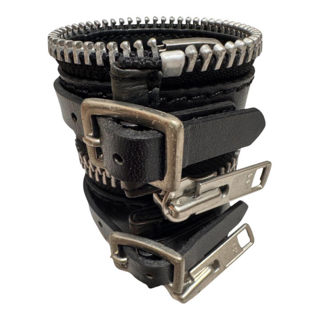 LIMI feu リミフゥ レザーブレスレット 黒　アーカイブ ヨウジ系