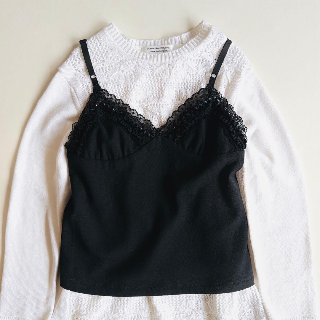《美品》 トリコ コムデギャルソン ビスチェ キャミソール レース スパンコール