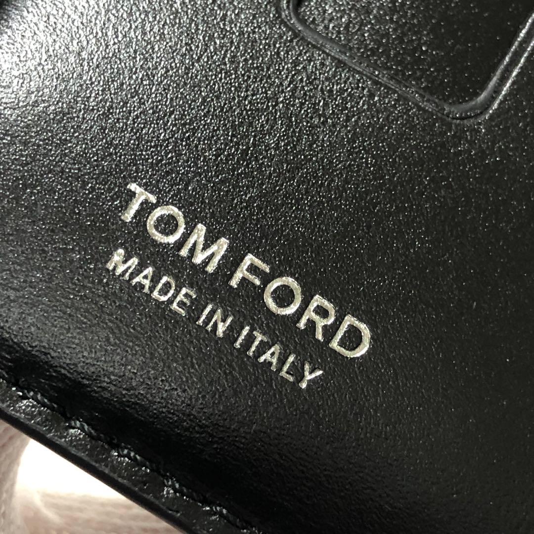 新品未使用　トムフォード　マネークリップ　クロコ型押し　TFロゴ　レザー　黒