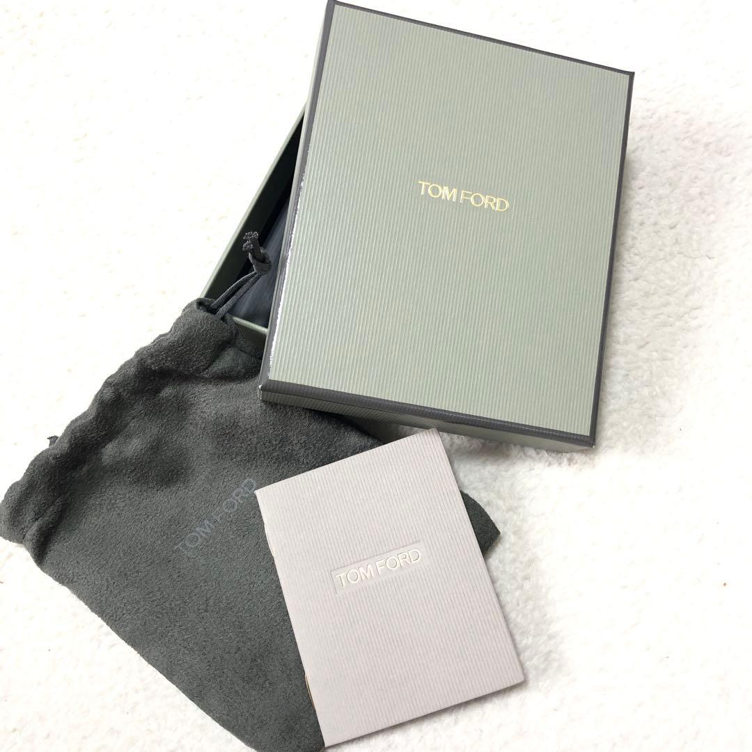 新品未使用　トムフォード　マネークリップ　クロコ型押し　TFロゴ　レザー　黒