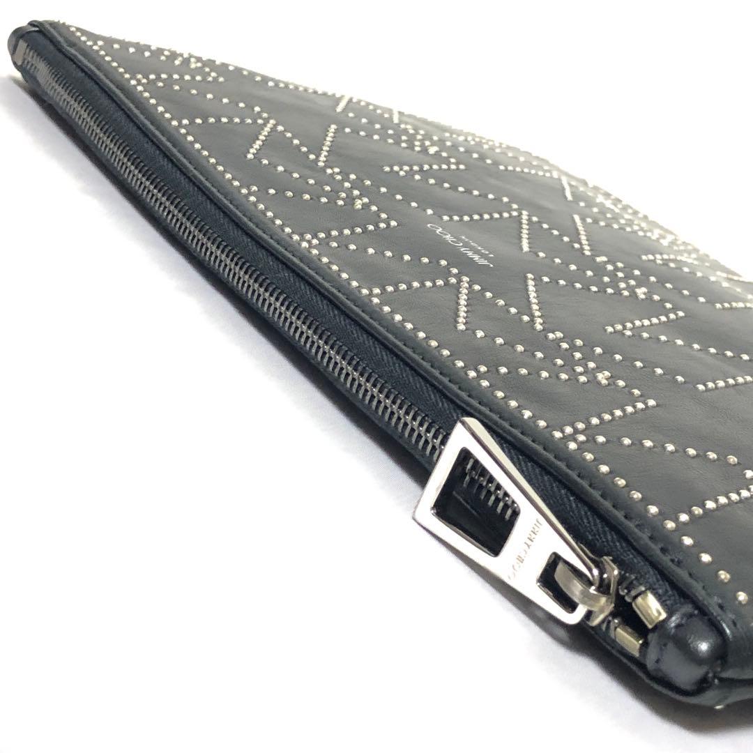 新品　ジミーチュウ　セカンドバッグ　クラッチバッグ　スタッズ　スター　レザー　黒