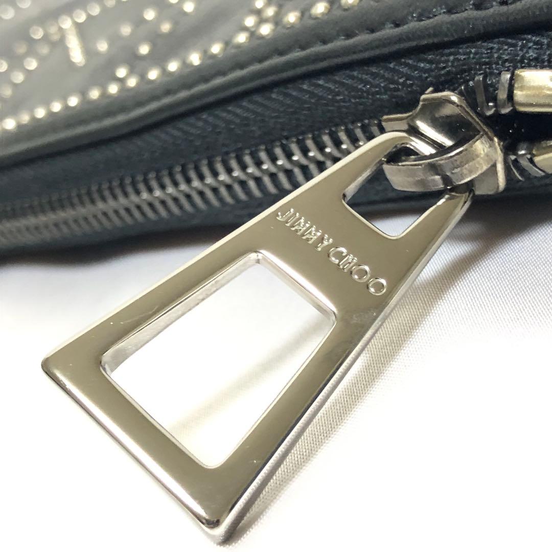 新品　ジミーチュウ　セカンドバッグ　クラッチバッグ　スタッズ　スター　レザー　黒