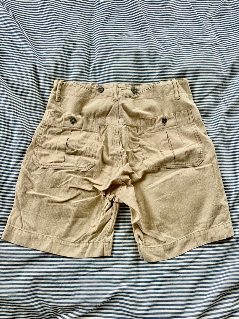 【RRL ダブルアールエル】ハーフパンツ　綿麻　ベージュ　30インチ