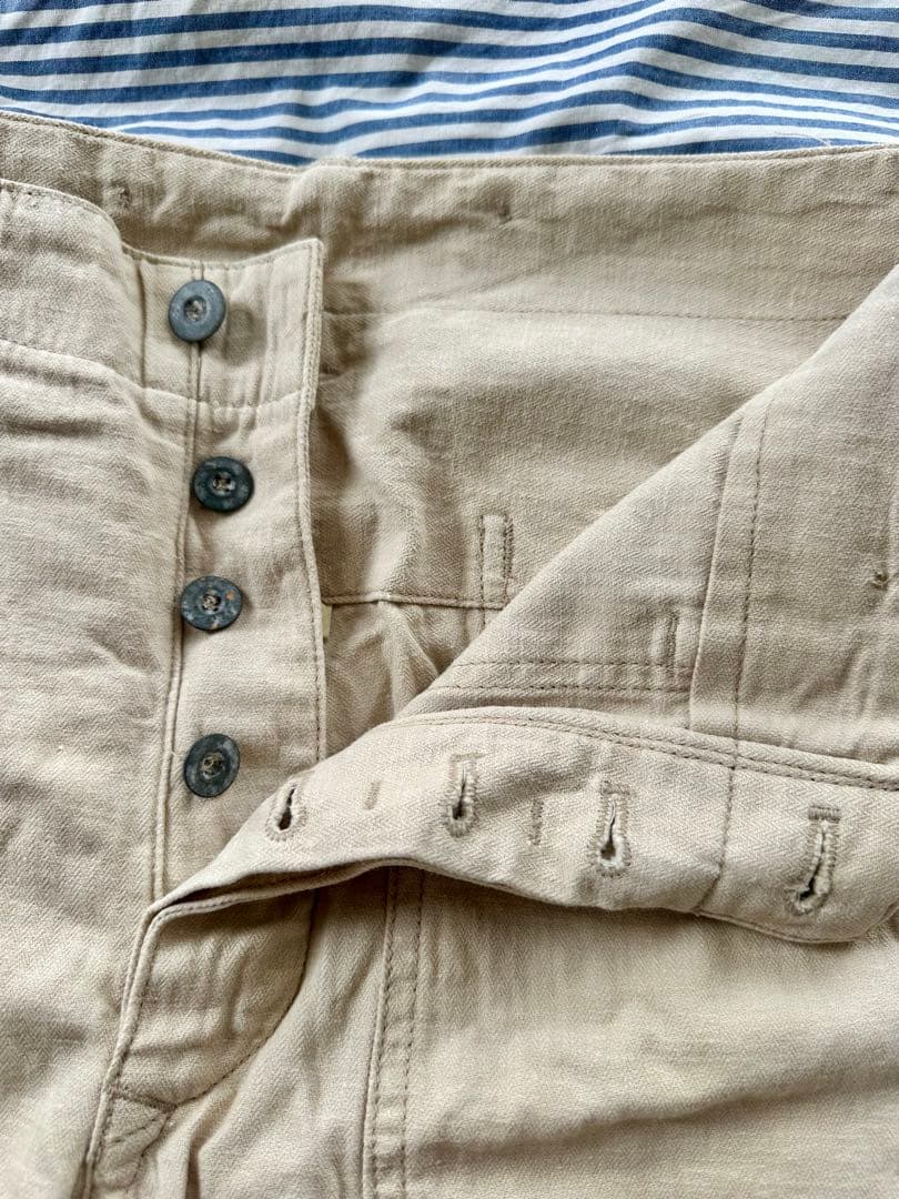 【RRL ダブルアールエル】ハーフパンツ　綿麻　ベージュ　30インチ