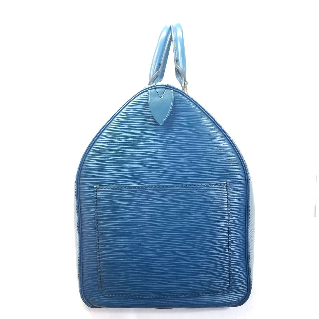 ルイヴィトン エピ キーポル45 トレドブルー ボストンバッグ 青 旅行かばん