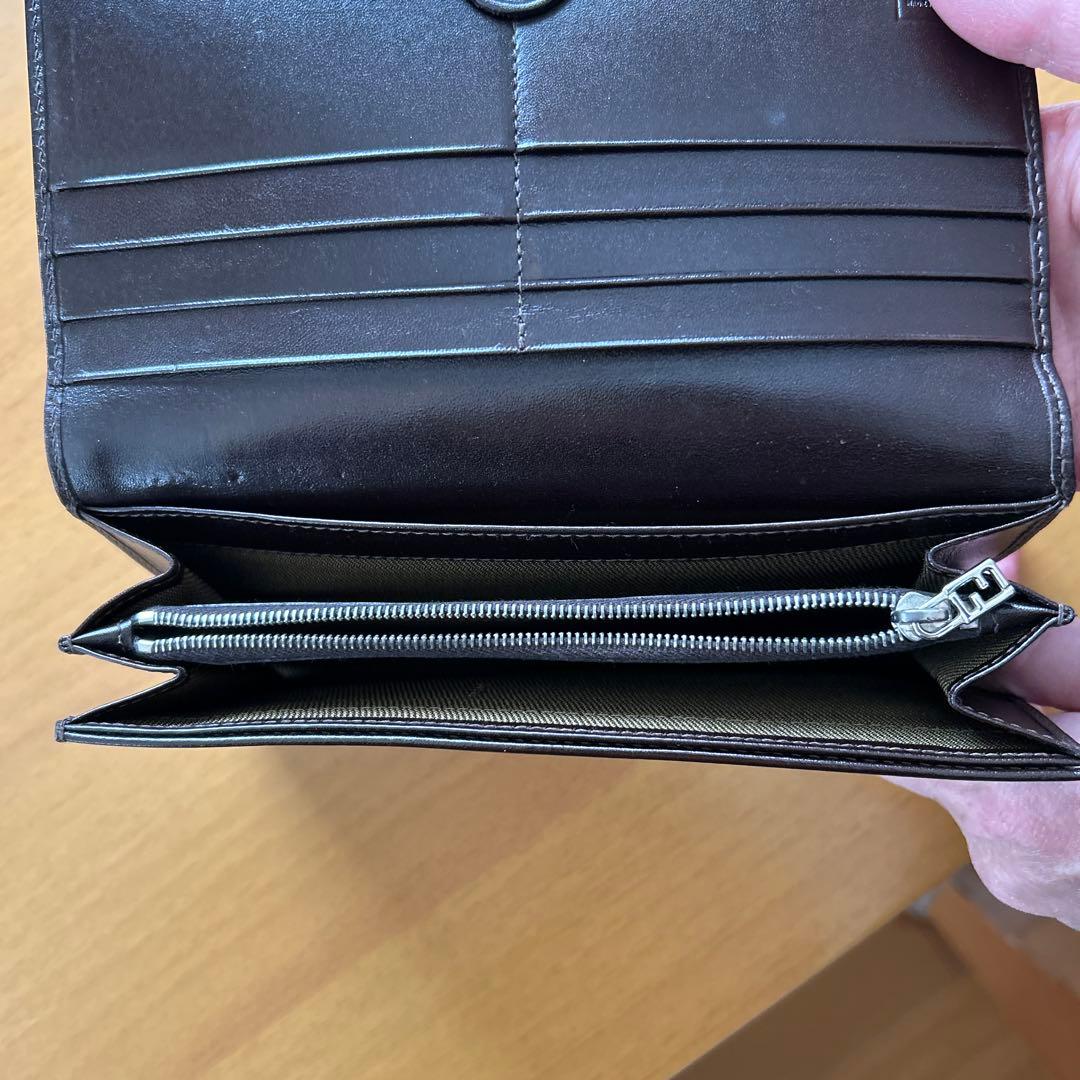 Fendi ロゴプリント 長財布 グレー/ブラック