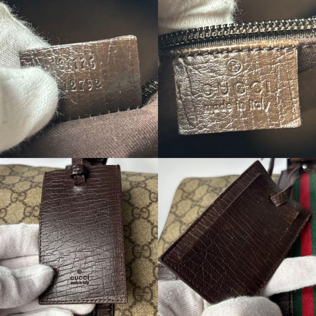 専用グッチ ボストンバッグ GG GGスプリームキャンバス 茶 シェリーライン