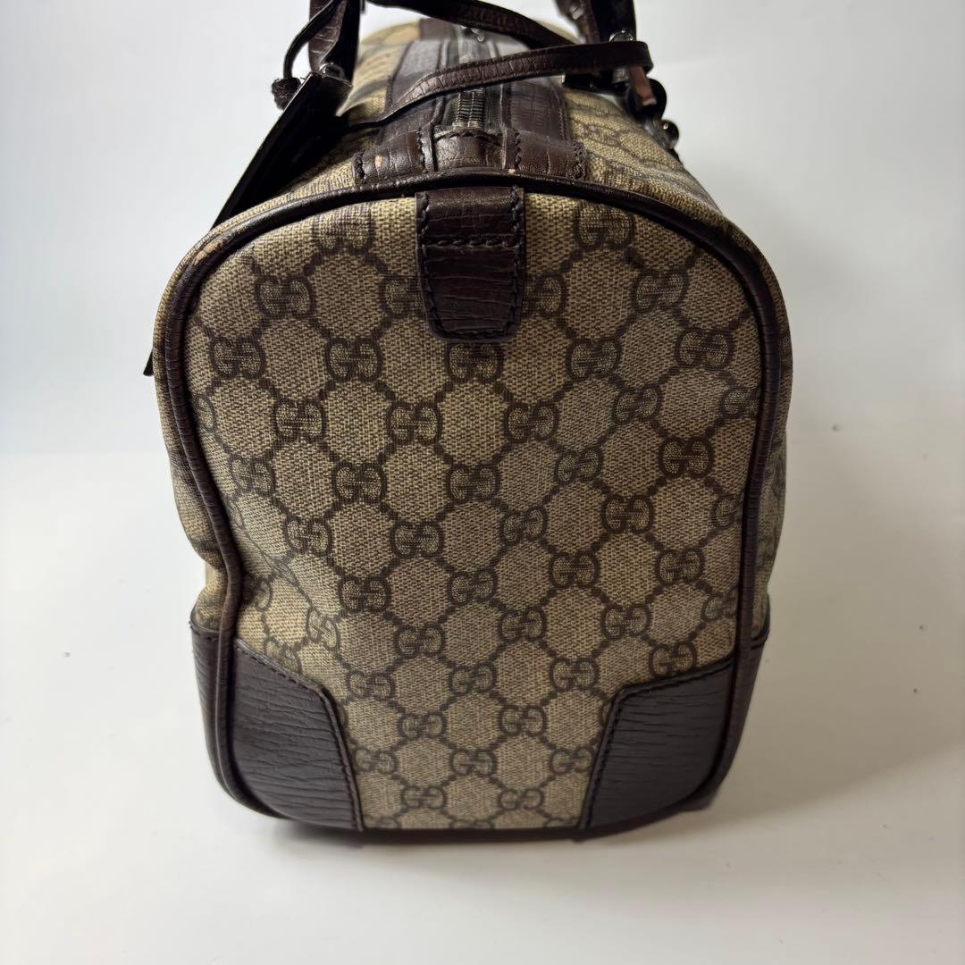 専用グッチ ボストンバッグ GG GGスプリームキャンバス 茶 シェリーライン