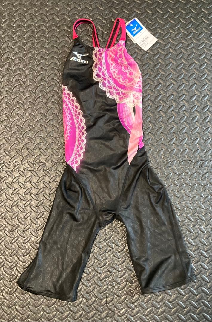 Mizuno 競泳水着 Oサイズ　黒×ピンク①④