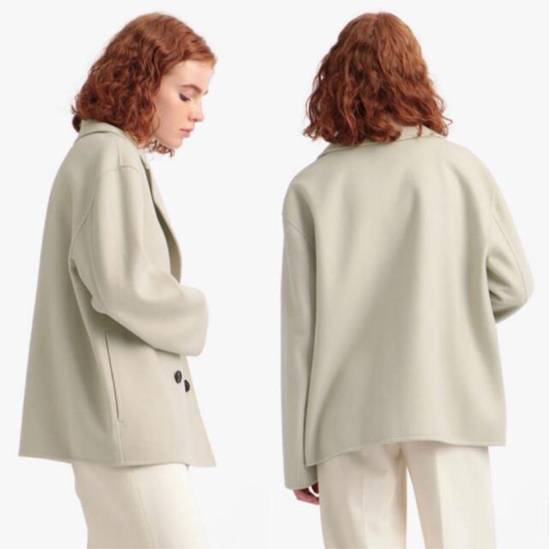 美品 タグ付 Theory ダブルフェイス ウールカシミヤ Pコート ゆったり