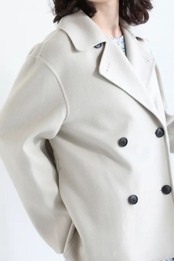 美品 タグ付 Theory ダブルフェイス ウールカシミヤ Pコート ゆったり