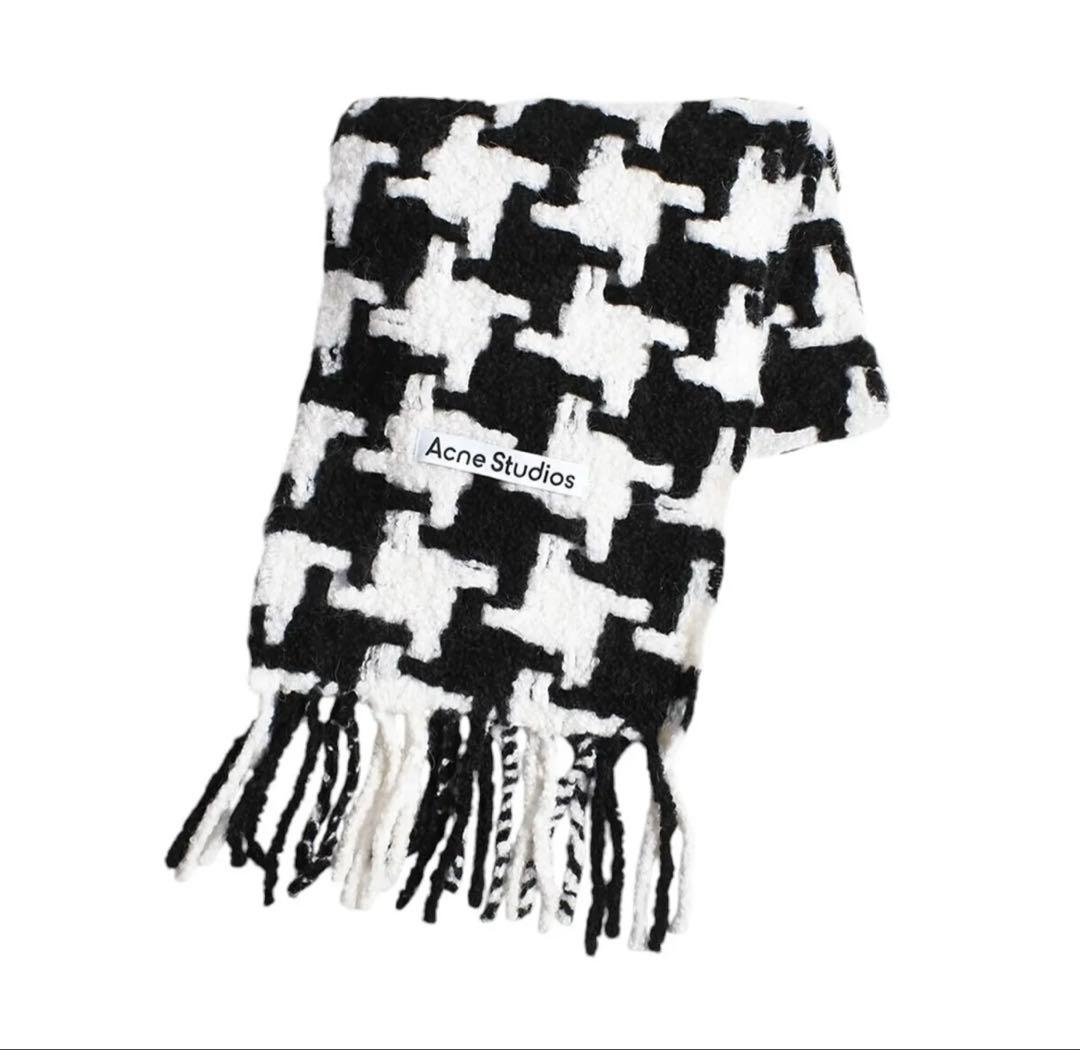 新品未使用 Acne Studios ハウンドトゥースマフラー