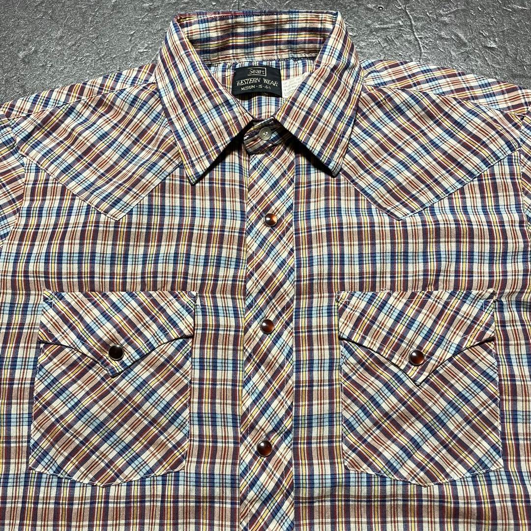 aki　85年 米軍実物 ライナー　シアーズ ウエスタンシャツ