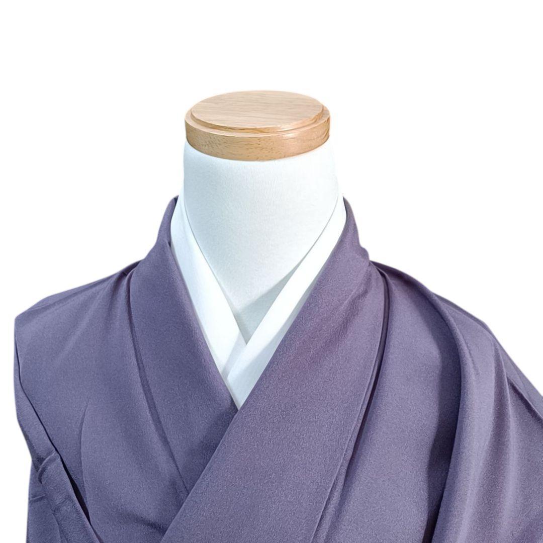 タ*7様 1250 華 単衣 洗える着物 さんび シルック 着物 色無地 紫