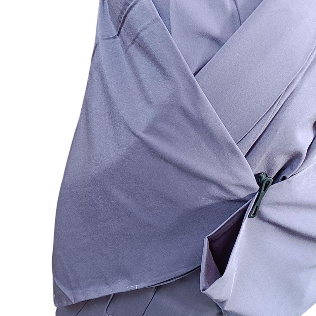 タ*7様 1250 華 単衣 洗える着物 さんび シルック 着物 色無地 紫